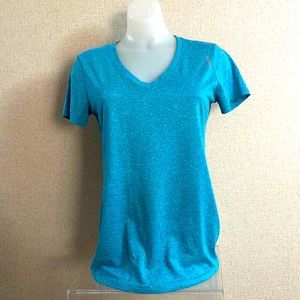 Reebok Teal Blue Sports Jersey T Shirt Top Small